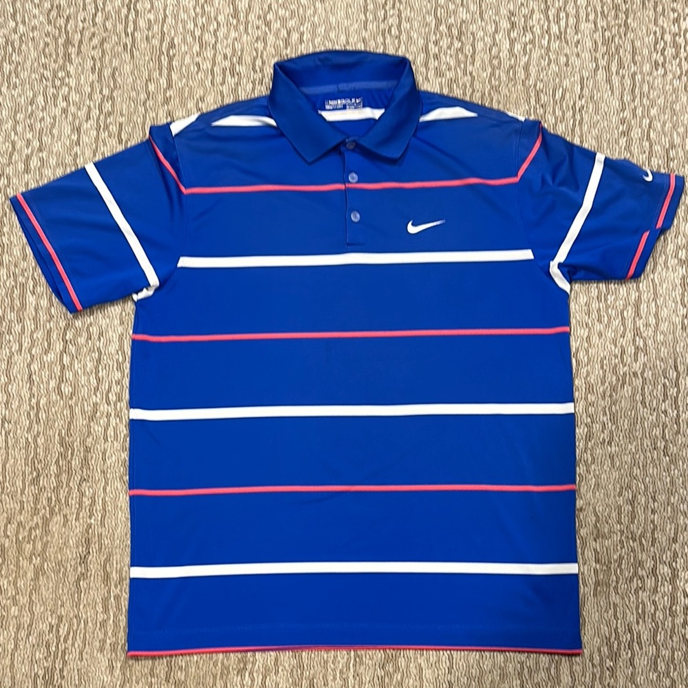 Nike Blue Polo with Pink and White Accents (245)